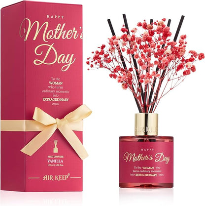 Airkeep Reed Diffuser Set,Vanilla Scented Diffuser Oil with 8 Sticks,Home Fragrance Reed Diffuser for Bedroom,Bathroom Home Décor,Best Gifts for Women