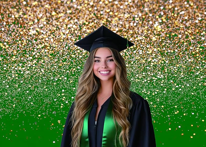 7x5ft Green and Gold Backdrop Golden Spots Backdrop for Photography Vintage Astract Background for Family Birthday Party Newborn Studio Props