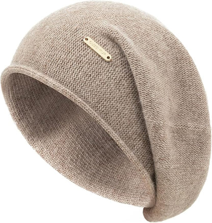QUEENFUR Knit Slouchy Beanie Hats for Women Cashmere Ski Cap Knitted Wool Soft Warm Winter Hat