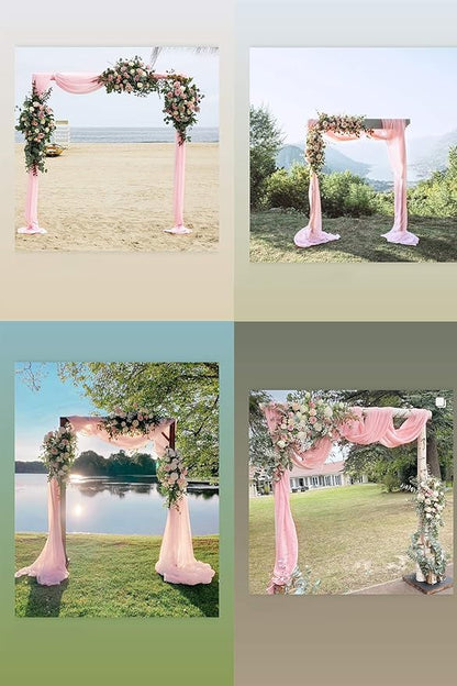 Socomi Wedding Arch Draping Fabric 1 Panel 29" x 19Ft Blush Pink Sheer Chiffon Curtain Drapes 6 Yards for Wedding Ceremony Birthday Party Decoration