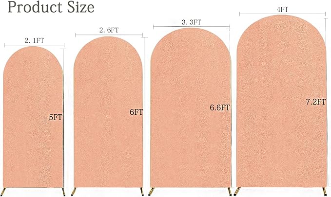 Two-Sided Glitter Arch, Rose Gold Chiara Backdrop, Shimmer Stand Cover for Birthday Wedding Party Decor