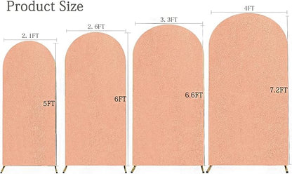 Two-Sided Glitter Arch, Rose Gold Chiara Backdrop, Shimmer Stand Cover for Birthday Wedding Party Decor