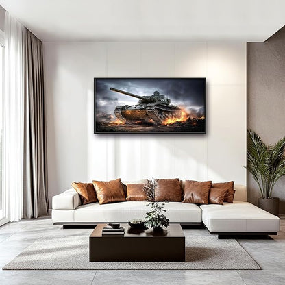 Military Tank Large Wall Art Framed Wall Decor for Living Room Tank Pictures Oversized Canvas Print Painting Modern Extra Large Artwork for Bedroom Office Home Decor 60"x30"