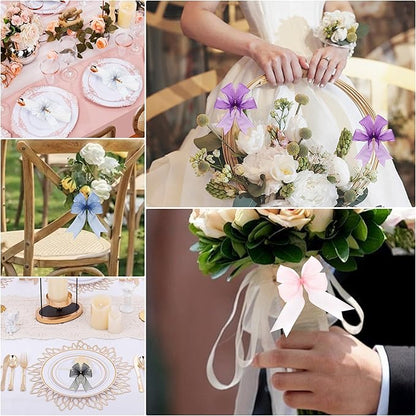 1-1/2 Inch x 50 Yards Sheer Organza Ribbon Chiffon Ribbon for Gift Wedding Flower Bouquet Wrapping Decorations Crafts (Pink)