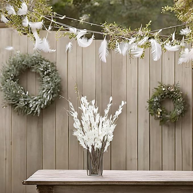 UiiziC Artificial Flowers Jasmine 8 PCS 31"/80cm Faux Plants Bulk Fake Flower Bouquet for Vase Fillers Floral Arrangement Wreath Wedding Party Bouquets Garden Centerpieces Decor (White)