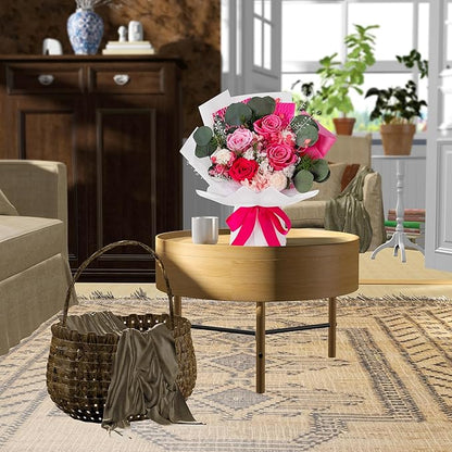 Perfectione Roses 4 Roses Mixed Bouquet for Mother's Day, Flowers for Delivery, Preserved Flowers Birthday Gift for Women Mom Wife Grandma Her, Pink
