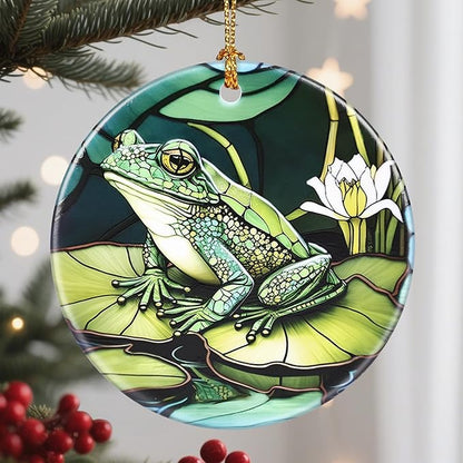 Christmas Ornaments, Frog Ornament, Christmas Tree Ornaments, Xmas Decorations, Holiday Decorations, Gifts for Frog Lovers, Holiday Party Gifts, and Xmas Gift Ideas