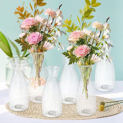 24 Pack Plastic Vase Bulk, Small Clear Flower Vase, Plastic Vases for Flowers, Crystal Bud Vases for Centerpieces, Wedding, Home Table Decorations, Formal Dinners