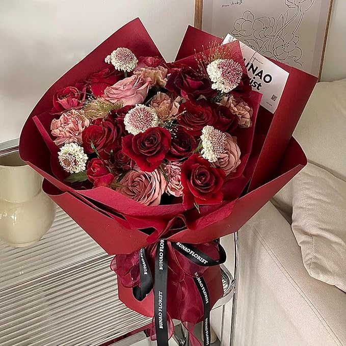 LLBWKC 40 Sheets Flower Wrapping Papers, Korean Cotton Wrapping Flower Paper, Non-Woven Floral Wrapping Paper, Waterproof Flower Bouquet Wrapping Papers for Florist Supplies, Gift Packaging 18x23 in