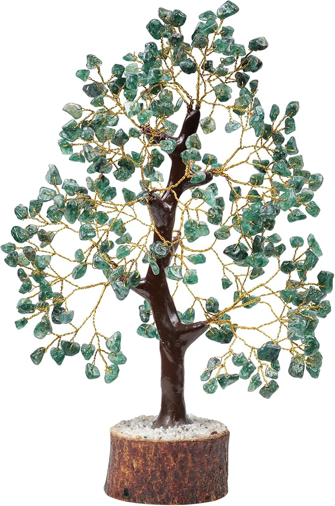 FASHIONZAADI Green Aventurine Crystal Tree, Crystals and Stones, Gem Tree, Healing Gemstones and Crystals Home Decor, Meditation Decor, Spiritual Gifts for Women, Good Luck Gift