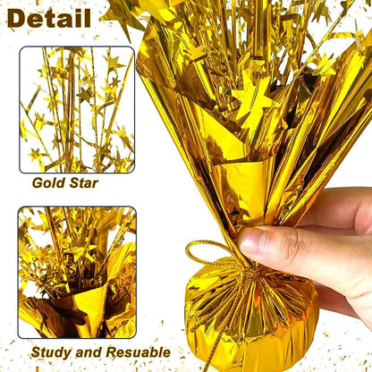 12 Pack Metallic Foil Spray Centerpiece Star Table Decoration Burst Table Centerpieces for Birthday New Years Nye Wedding Anniversary Graduation Holiday Party Supplies Decor, Gold