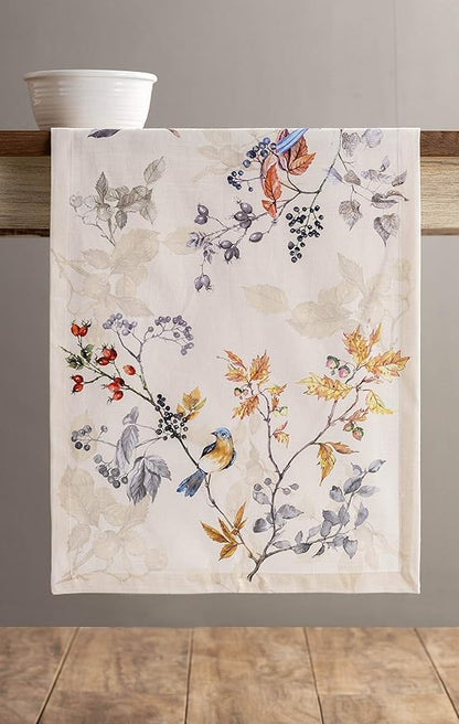 Maison d' Hermine Table Runner 100% Cotton Single Layer Table Runners 108 inches Long for Thanksgiving Christmas Decorations Home Kitchen Dining Party Wedding (Equinoxe - Beige, 14.5" x 108")