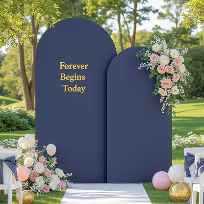 HB HBB MAGIC Navy Blue Arch Backdrop Cover Set of 2 Navy Blue Arch Cover 7.2 and 6ft Wedding Arch Cover Stretchy Backdrop Bridal Baby Shower Birthday Party Arches Stand Covers Spandex