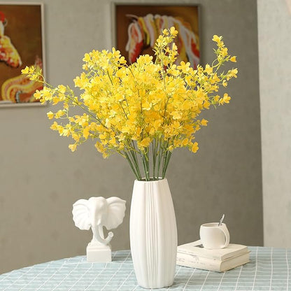 Grand Verde 29” Yellow Plastic Flowers Artificial Bouquet Faux Greenery Long Stems for Tall Vase, DIY Crafts Home Decoration, Bulk 5pcs