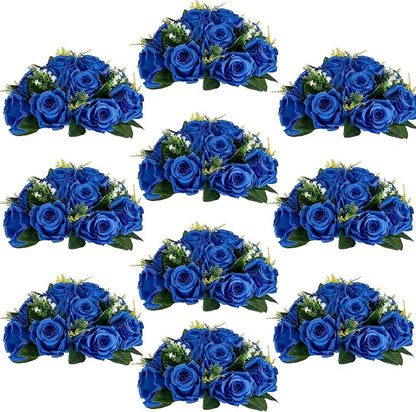 Flower Centerpieces for Wedding Tables: Wedding Table Decorations Royal Blue Flower Balls Centerpieces for Engagement Cerebration Party Center Pieces 10 Packs