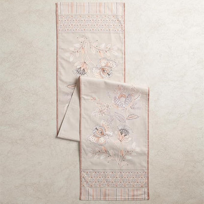 Maison d' Hermine Tablerunner 100% Combed Cotton Premium Table Runner Decorative Table Covers, Dining, Wedding, Banquet, Buffet, Society Florals, Double Layer - (14.50"x108")