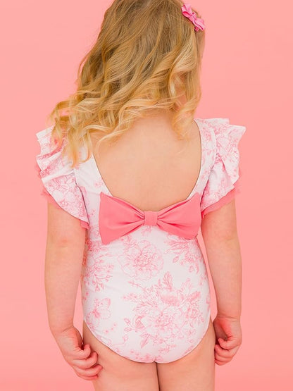 RuffleButts® Baby/Toddler Girls Ruffle Strap One Piece Swimsuit w/UPF 50+ Sun Protection