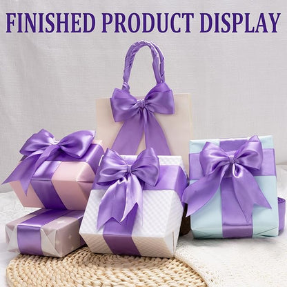 XSEINO 110 Yards Ribbon,1 1/2 Inch Lavender Satin Ribbon for Flower Bouquet, Gift Wrapping, Ribbons for Crafts, Hair Bows Making, Wedding Party Decoration, Sewing, Invitation Cards, Christmas