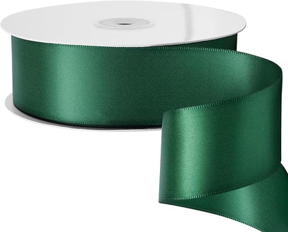 LIUYAXI Forest Green Stain Ribbon, 2" X Continuous 50 Yards, Double Faced Fabric Ribbon Use for Bows Bouquet,Christmas Gift Wrapping,Floral Arrangement