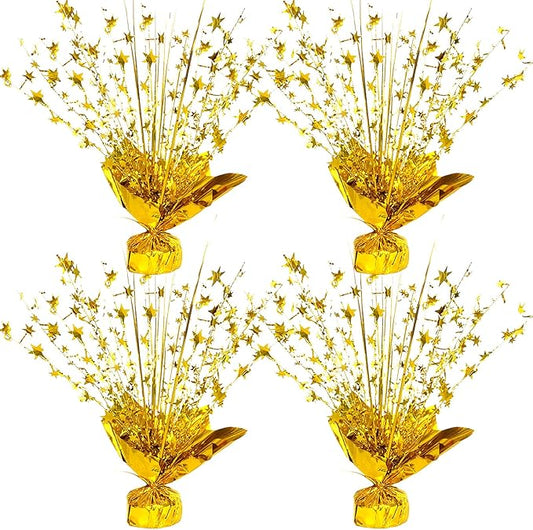 ALISSAR Glitter Gold Star Centerpieces-Table Decorations for Home Decor Birthday Wedding Anniversary Decor (4, Gold)