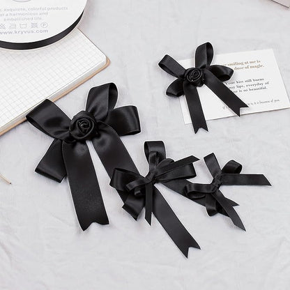 Black Satin Ribbon, Double Faced 1/2 Inch X 25 Yards Black Ribbon, Premium Satin Ribbons for Gift Wrapping, Crafts, Hair Bow Making, Sewing, Flower Bouquet, Wedding Party Decor