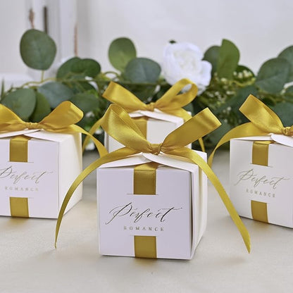 Double Face Gold Satin Ribbon 1/2 inch X 50 Yards Polyester Gold Ribbon for Gift Wrapping Very Suitable for Weddings Party Hair Bow Invitation Decorations and More