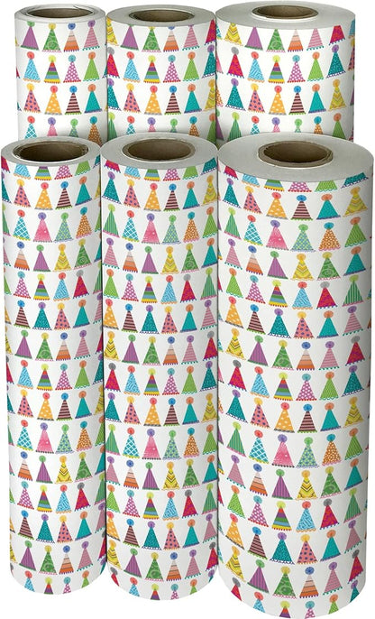Jillson Roberts Bulk Gift Wrap, Everyday Gift Wrapping Supplies, Party Hats, Full Ream 833 feet x 30 inches
