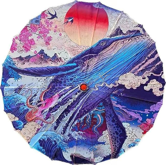 33" Handmade Oiled Parasol Bamboo Silk Umbrella Chinese Japanese Art Classical Dance Umbrella Plum Blossom for Wedding Parties Photography Costumes Cosplay Decoration and Other Events