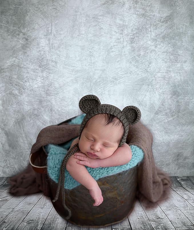 Professional Abstract Portrait Photography Backdrop,Wall with Wood Floor Backdrop for Kids Photography Baby Newborn Cake Smash Photo Shoots Hypoallergenic Fabric Photography Props(Grey-6x9ft)