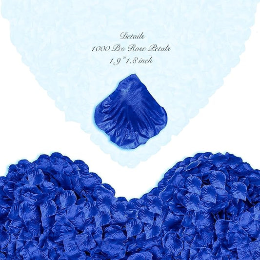 2000Pieces Rose Petals, Artificial Flower Petals Fake Rose Petals for Romantic Night,Wedding,Proposal Anniversary Flower Decorations (Dark Blue)