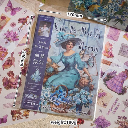 Snycler Sticker Book - 24 Sheets Vintage PET Stickers for Scrapbooking, Junk Journaling, Ephemera, and Decorative Crafts - Pre-Cut Floral Design Stickers Vintage-1