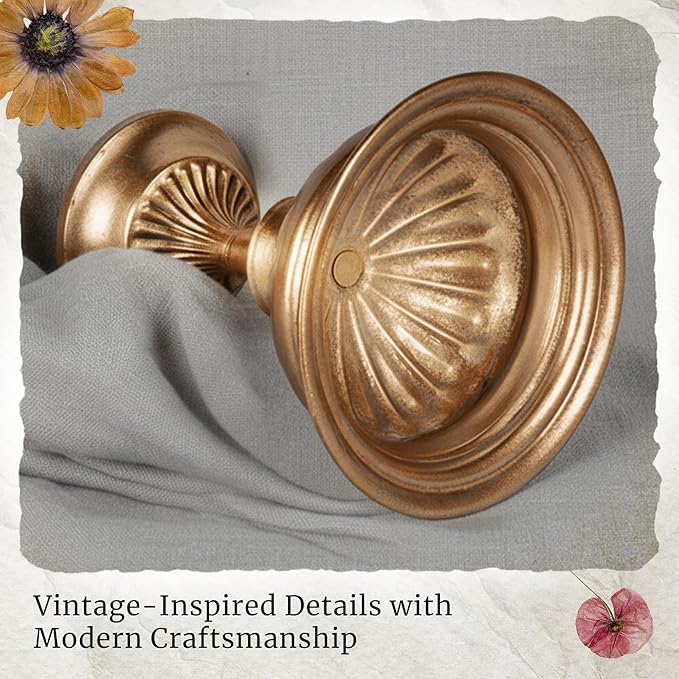 WORTH Small Urn Vases for Centerpieces Set of 2, Classic Metal Trumpet Flower Pots for Table, Bowl Vase for Wedding Party Event Home Deco (Golden, 7.8" Dia x 8.8" H)