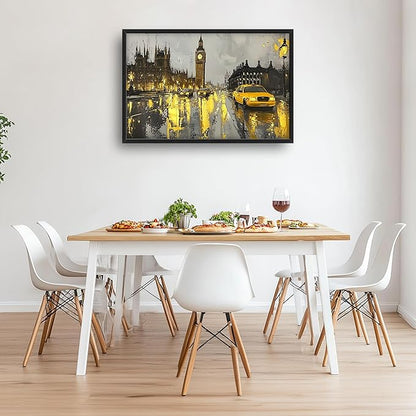 London City Large Wall Art Framed Wall Decor for Living Room, Big Ben Pictures Oversized Canvas Print Painting Modern Extra Large Framed Artwork for Bedroom Office Home Decor 36"x24"