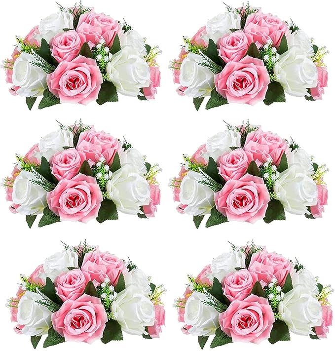 Sziqiqi Artificial Flowers Silk Rose Flowers for Wedding Centerpiece Party Birthday Anniversary Floral Arrangement Decorations