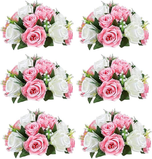 Sziqiqi Artificial Flowers Silk Rose Flowers for Wedding Centerpiece Party Birthday Anniversary Floral Arrangement Decorations