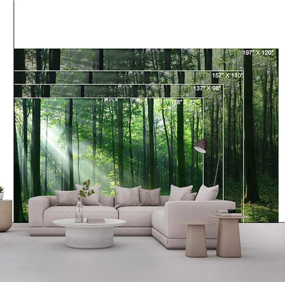 Forest Wall Murals Peel and Stick Forest murals Removable Waterproof Large Wallpaper for Living Room Bedroom(Color-4, 137×98 inch)