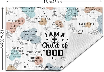 Christian Placemats Set of 4, Washable God Table Place Mats for Kitchen Holiday Party Farmhouse Decor Religious Happy Easter Day Decorative Place Mats 12"x18"