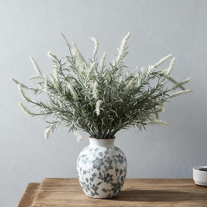 SIDUCAL Ceramic Vintage Vase, 5.83 Inch Retro Ice Cracked Chinoiserie Floral Vase, Rustic Farmhouse Vases for Home Decor, Bookshelf, Garden, Chinoiserie Decor, Tuscan Decor, Gray Floral Pattern