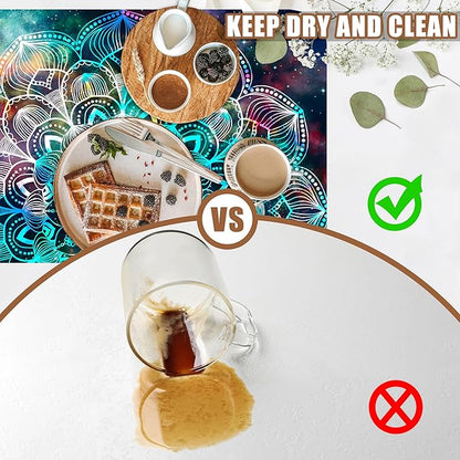 Abstract Mandala Galaxy Star Dish Drying Mat for Kitchen Counter Coffee Bar Mat Hide Stain Absorbent Rubber Backed Coffee Maker Espresso Machine Accessories 11.8 x 19.7 Inch