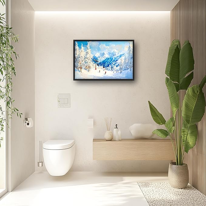 Snow Mountain Large Wall Art Ski Framed Wall Decor for Living Room, Mountains Pictures Oversized Canvas Print Painting Modern Extra Large Framed Artwork for Bedroom Office Home Decor 36"x24"