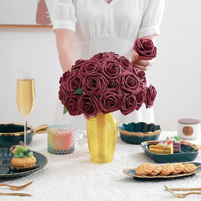 Artificial Flowers Combo, Fake Flowers for DIY Tables Centerpieces Baby Shower Bridal Shower Wedding Bouquet Arrangements Party Candle Holder Cake Decor Flower Home Decorations