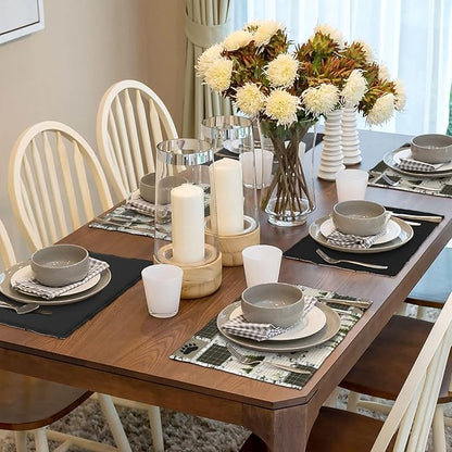 Forest Bear Moose Place Mats Set of 4 Pine Tree Wild Animal Kitchen Dining Table Mat for Indoor Outdoor Decorations 12 X 18 Inch 4 PCS, Style-19