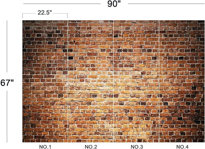Eierme-Close-up of a Brick Wall Background with Strong Texture Peel and Stick 90" x 67"