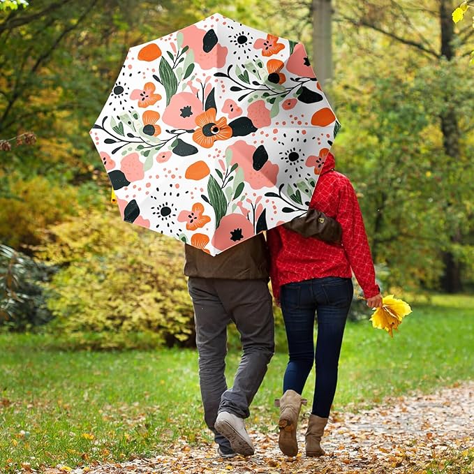 Small Compact Travel Automatic Folding Umbrella for Women, Portable Lightweight, Rain, Wind, UV Sun Shade