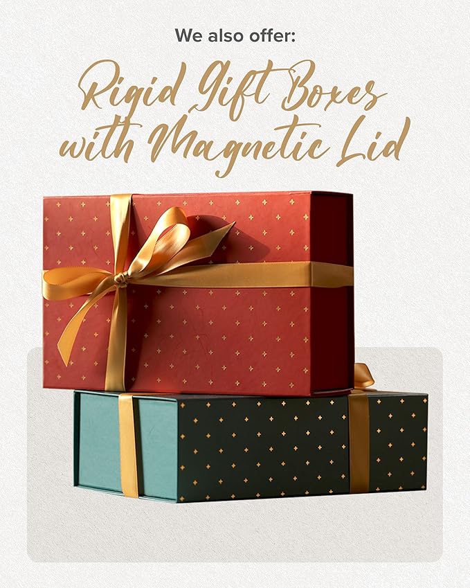 HummingBox Floral Gift Box Set of 16 - Gift Boxes for Presents & gifting on weddings, birthdays & more - Easy to Assemble Floral Gift Boxes With Lids & Ribbon Closure - Decorative Boxes With Lids