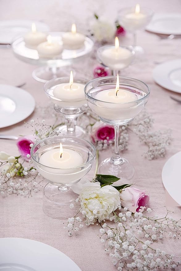BOLSIUS White Floating Candles - Bulk Case of 16 Packs = Total 320 Candles - 5 Hours - Premium European Quality - Consistent Smokeless Flame