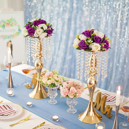 Flower Centerpieces for Wedding Tables: Wedding Table Decorations Purple & White Flower Balls Centerpieces for Engagement Cerebration Party Center Pieces 2 Packs