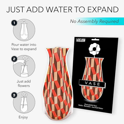 MODGY Expandable Flower Vase Plastic Decorative Modern Vases for Flowers Centerpieces Dining Table Decor Living Room Bathroom Wedding Office, Brickbrack Myvaz Multicolor