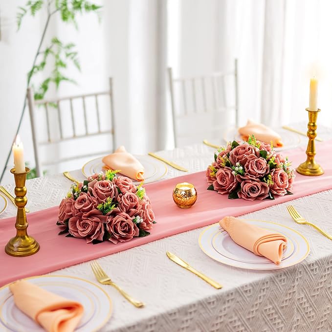Flower Centerpieces for Wedding Tables: Wedding Table Decorations Dusty Rose Flower Balls Centerpieces for Engagement Cerebration Party Center Pieces 2 Packs