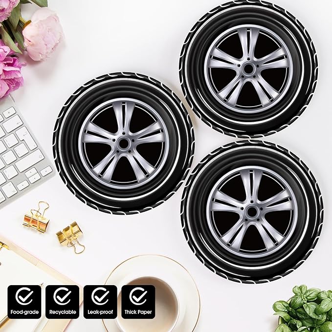 40 Pcs Race Car Plates and Napkins Party Supplies, Race Car Birthday Party Decorations Tableware Set Disposable Paper Plates and Napkins For Kids Boys Birthday Baby Shower Serves 20
